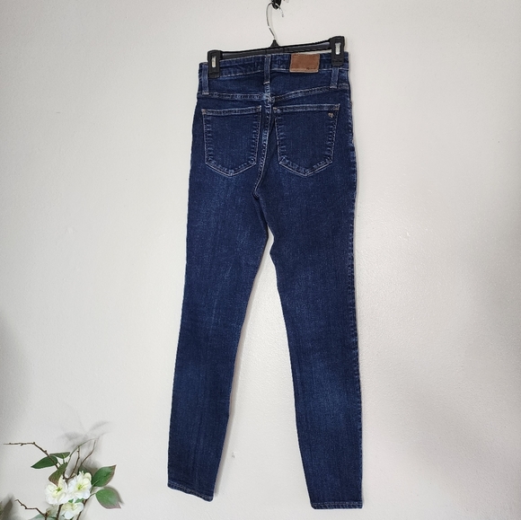Madewell Curvy High Rise Skinny Dark Medium Wash Denim Womens Preppy Summer - Picture 8 of 13
